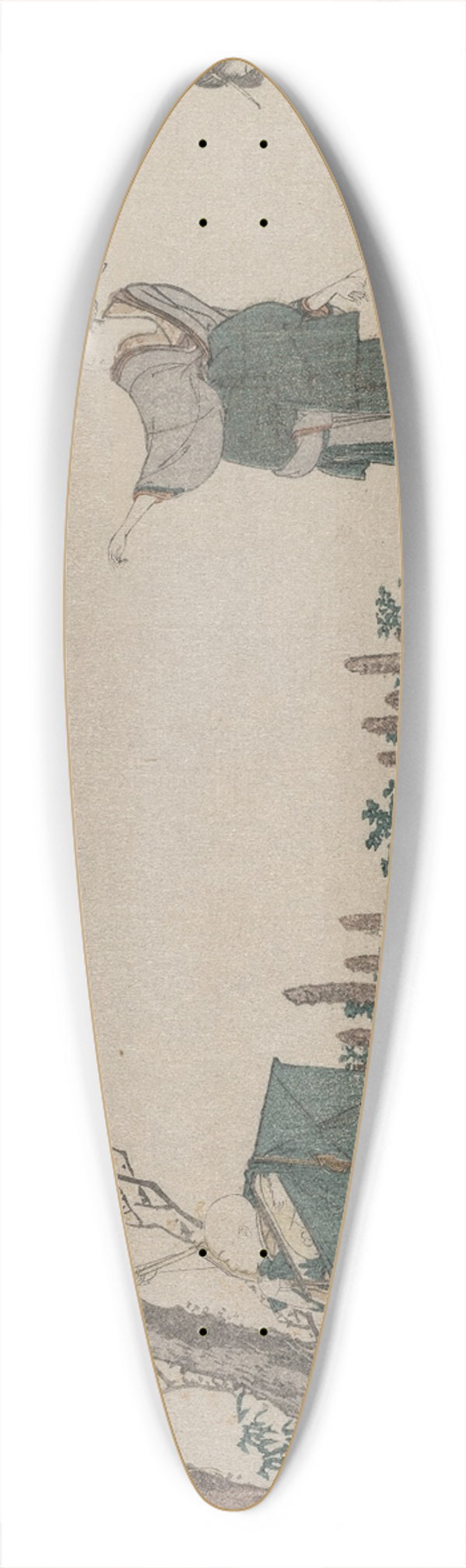 Katsushika Hokusai - Women Distracting a Child whose Kite is caught in a Tree 39.3 inch art pintail longboard deck