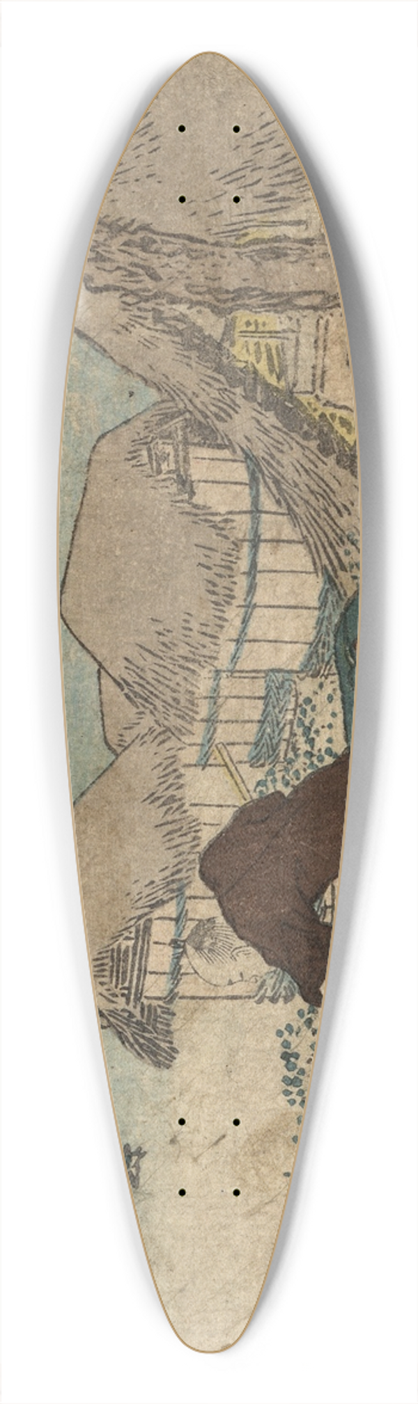Katsushika Hokusai - Yui 39.3 inch art pintail longboard deck