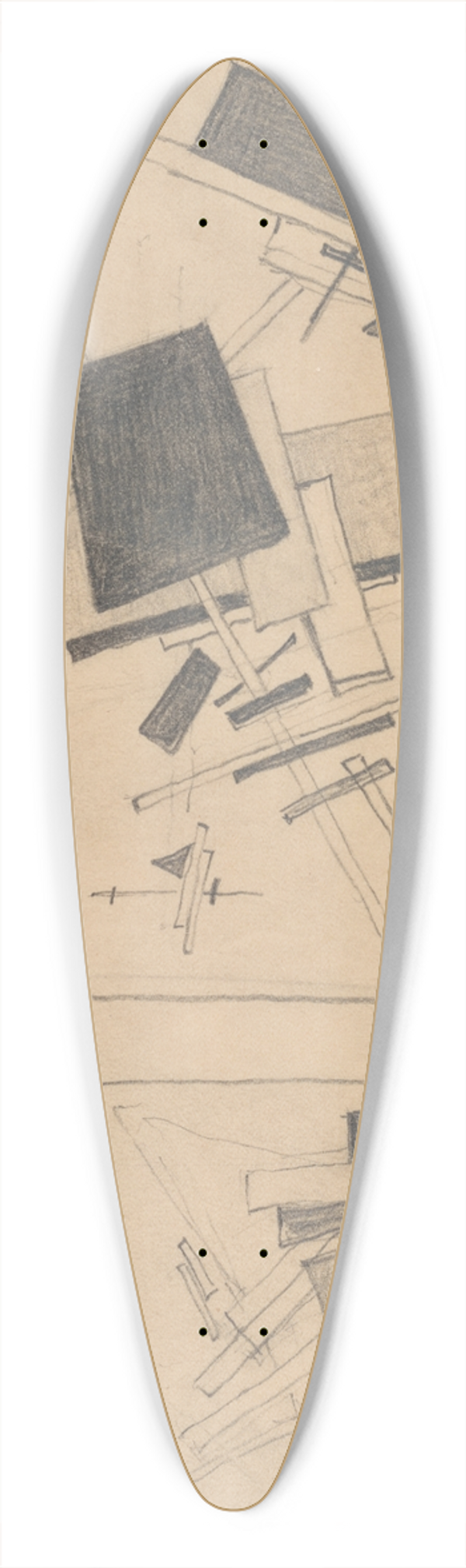 Kazimir Malevich - SuprematistComposition 39.3 inch art pintail longboard deck