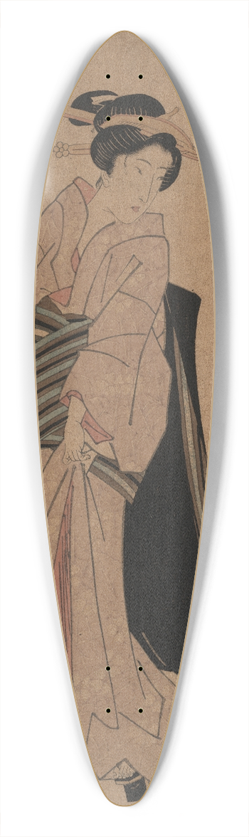 Keisai Eisen - Chchi o motsu onna 39.3 inch art pintail longboard deck
