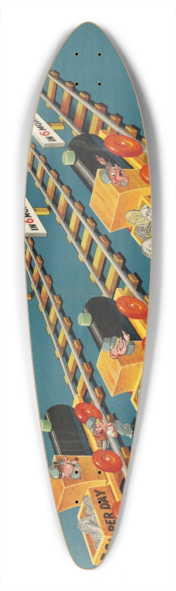Ken Rowell - All Aboard! Buy Victory Bonds 39.3 inch art pintail longboard deck