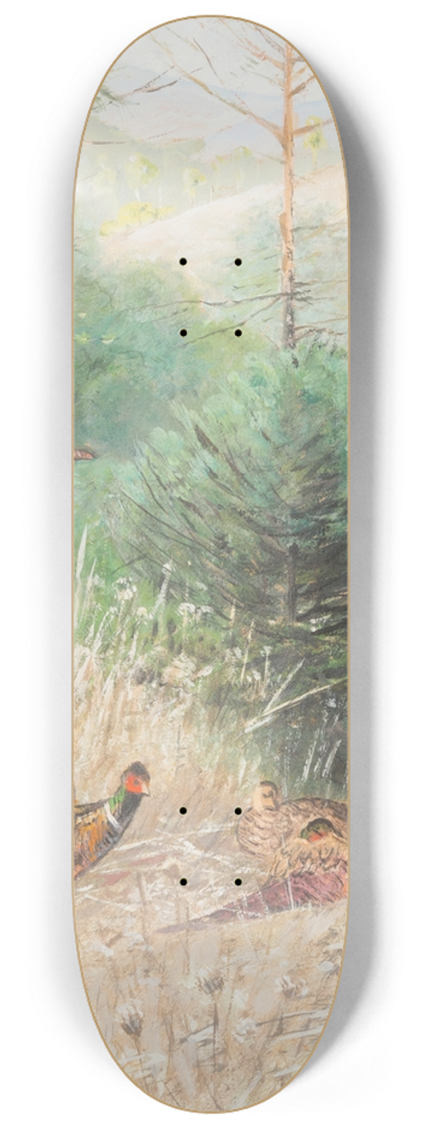 Christian Krner - Landscape With Pheasants 8.25 inch art skate deck