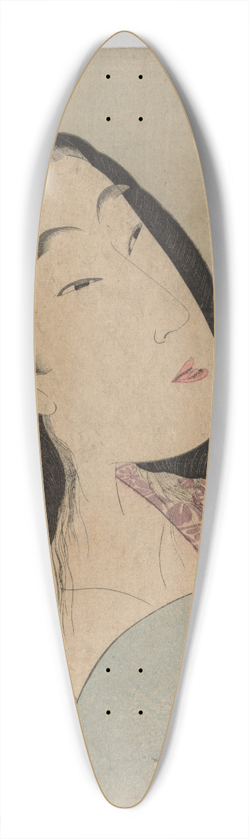 Kitagawa Utamaro - Bust of Woman with Loose Hair Holding Fan 39.3 inch art pintail longboard deck