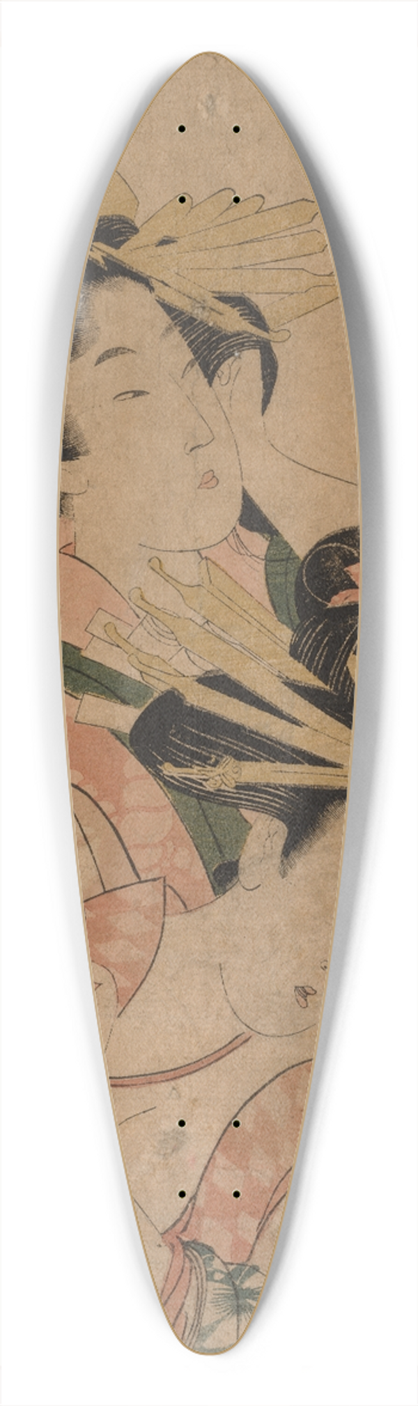 Kitagawa Utamaro - Half-length Portrait of Two Courtesans 39.3 inch art pintail longboard deck