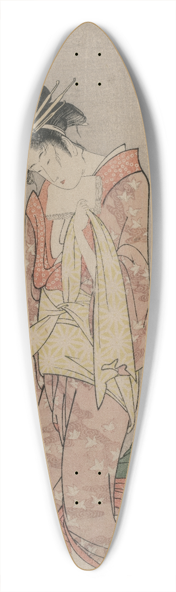 Kitagawa Utamaro - Hanagi of giya from the series Picture Puzzles 39.3 inch art pintail longboard deck