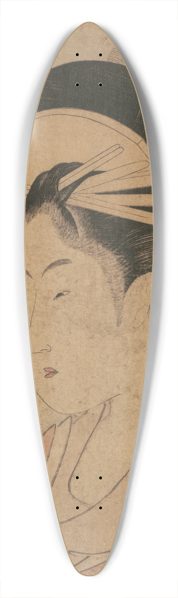 Kitagawa Utamaro - Portrait of Beauty, Takigawa at gi-ya 39.3 inch art pintail longboard deck