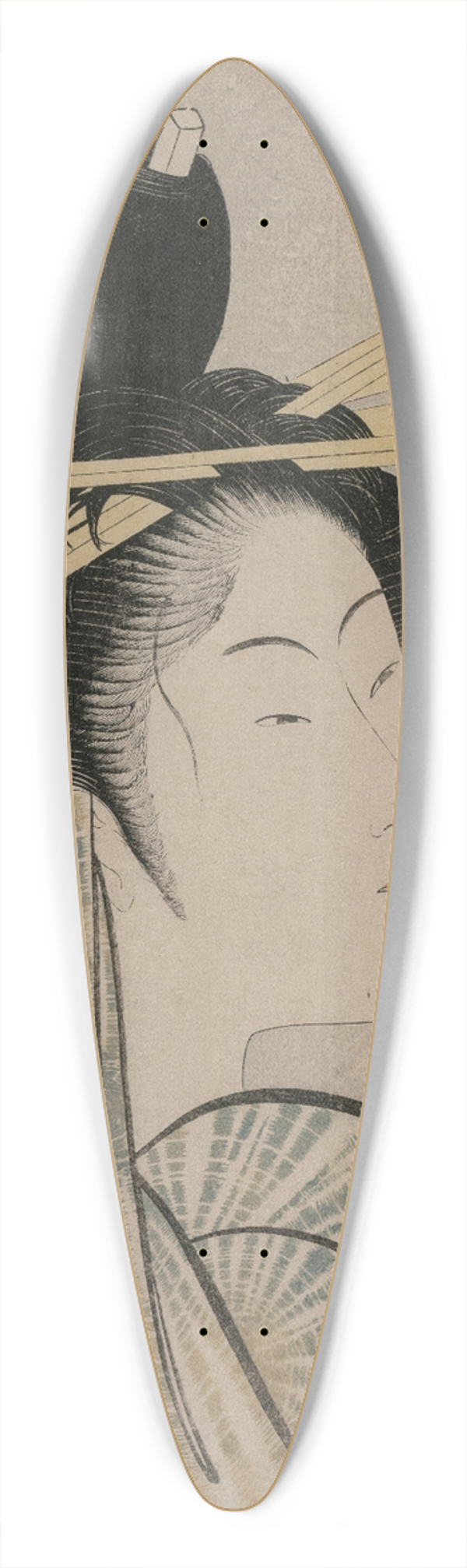 Kitagawa Utamaro - The Courtesan Takigawa of Ogiya (from the series Seven Aspects of Komachi in the Green Houses) 39.3 inch art pintail longboard deck