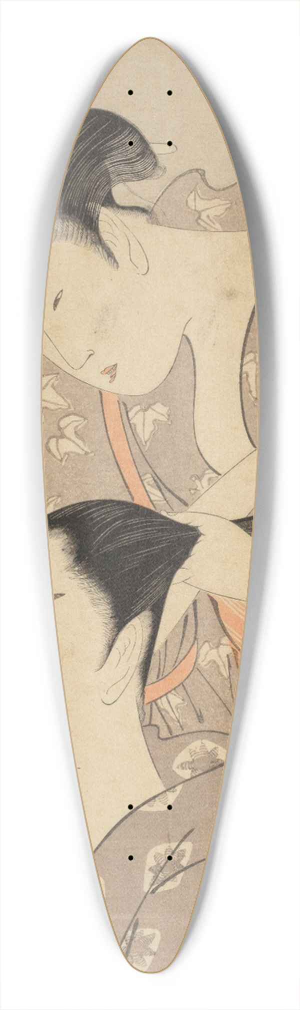 Kitagawa Utamaro - The Hairdresser 39.3 inch art pintail longboard deck