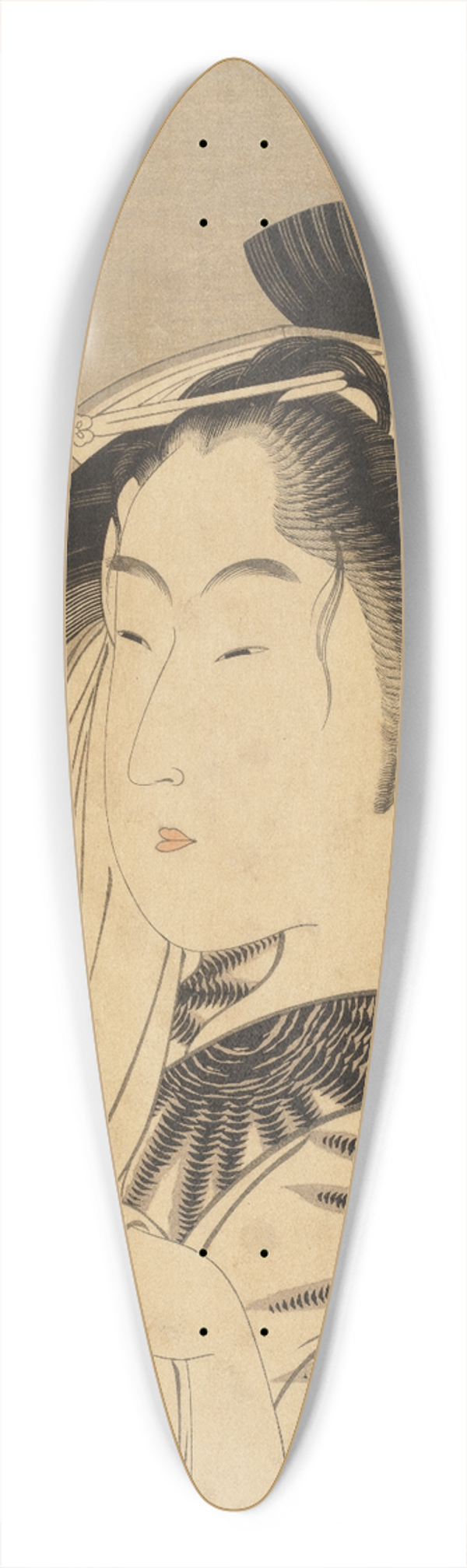 Kitagawa Utamaro - The Widow of Asahiya 39.3 inch art pintail longboard deck