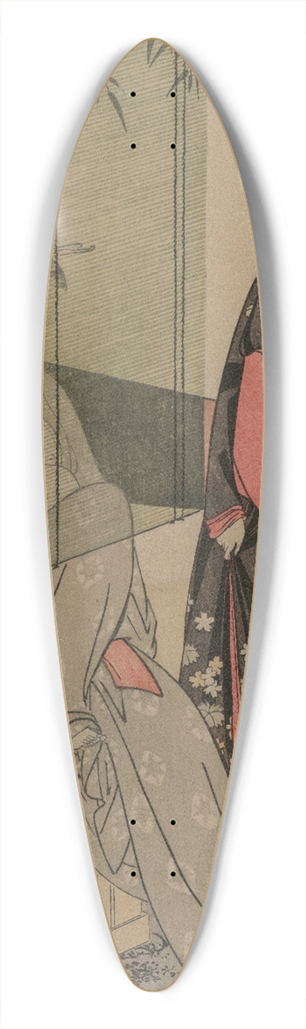 Kitagawa Utamaro - Two Women by a Bamboo Blind 39.3 inch art pintail longboard deck
