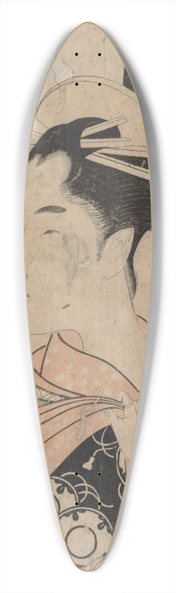 Kitagawa Utamaro - Woman of the Yoshiwara 39.3 inch art pintail longboard deck