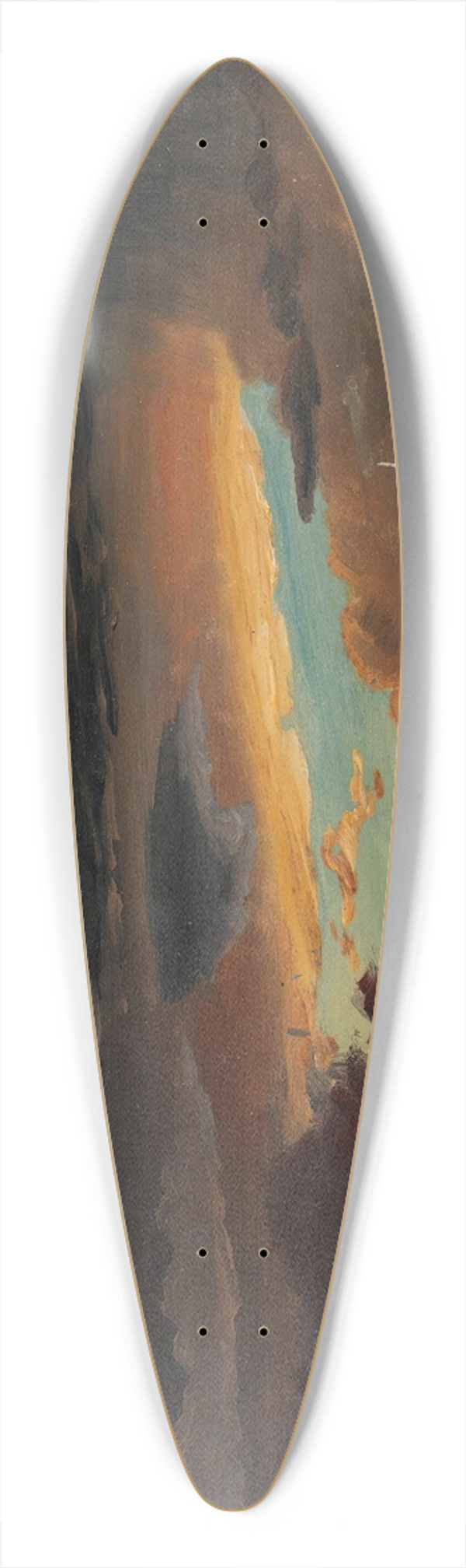 Knud Baade - Cloud Study 39.3 inch art pintail longboard deck