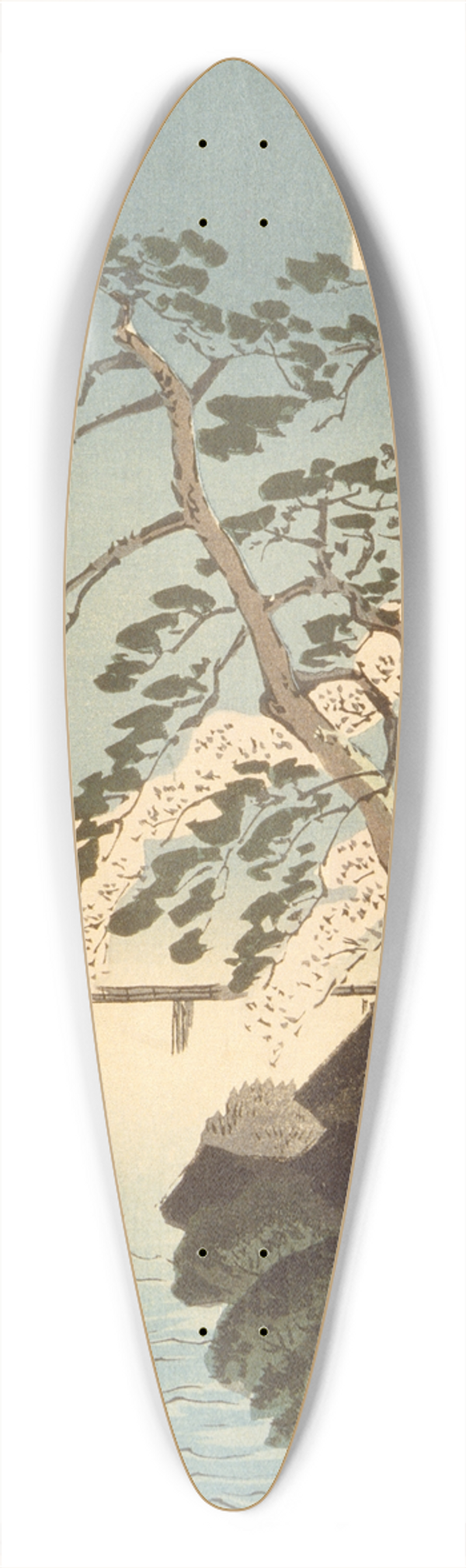 Kobayashi Kiyochika - Arashiyama, Kyoto 39.3 inch art pintail longboard deck