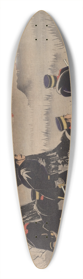 Kobayashi Kiyochika - Hurrah for the Great Empire of Japan; The First Army Captures Fenghuangcheng 39.3 inch art pintail longboard deck
