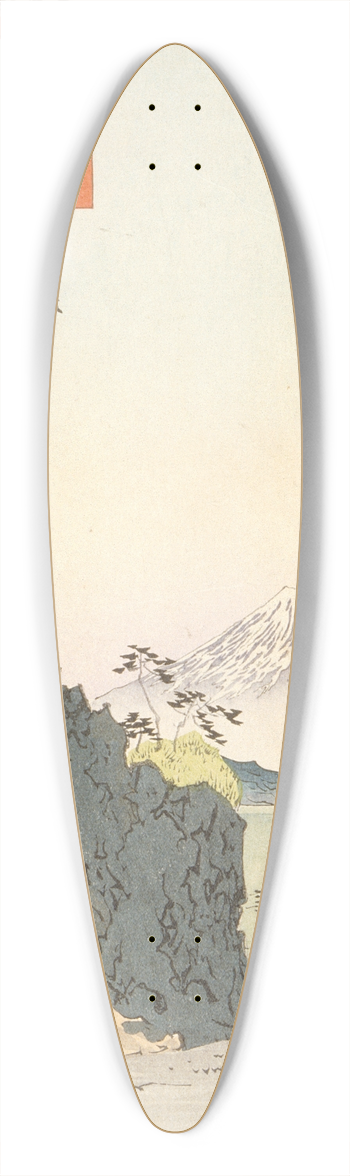 Kobayashi Kiyochika - Satta Pass on the Tkaid 39.3 inch art pintail longboard deck