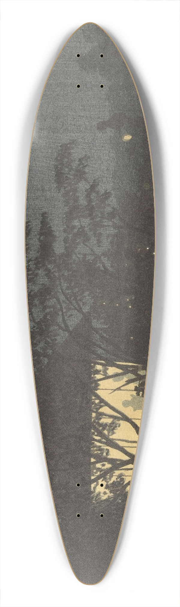 Kobayashi Kiyochika - The Komoro River At Tennoji 39.3 inch art pintail longboard deck