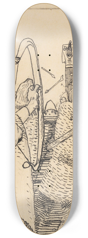 Christian Krohg - For veik, for veik er kongens bue! 8.25 inch art skate deck