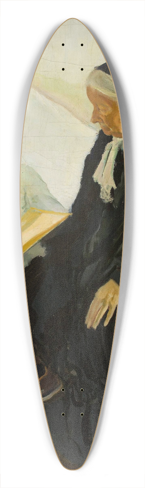 Konrad Krzyanowski - Grandmother with her grandson 39.3 inch art pintail longboard deck