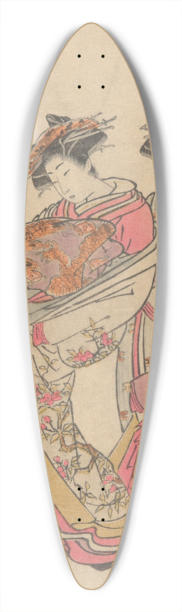 Korysai Isoda - Courtesan Hanamusaki and Attendant 39.3 inch art pintail longboard deck