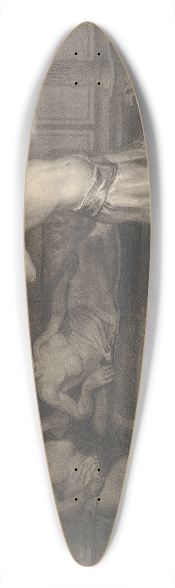 Kristian Zahrtmann - Two Women in an Interior Listening to a Young Musician in Antique Times 39.3 inch art pintail longboard deck