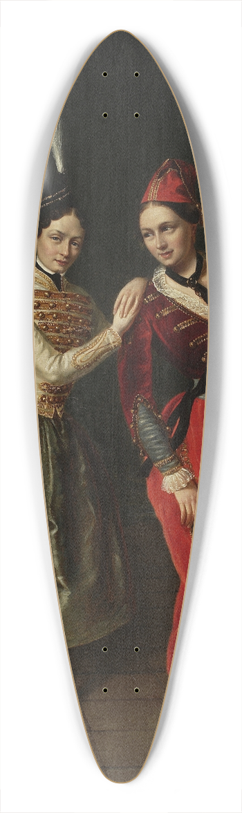 Ksawery Jan Kaniewski - Portrait of the sisters Karolina and Anna Strauss, ballet dancers from Teatr Wielki 39.3 inch art pintail longboard deck