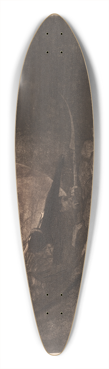 Kthe Kollwitz - Peasants War; Arming in a Vault 39.3 inch art pintail longboard deck