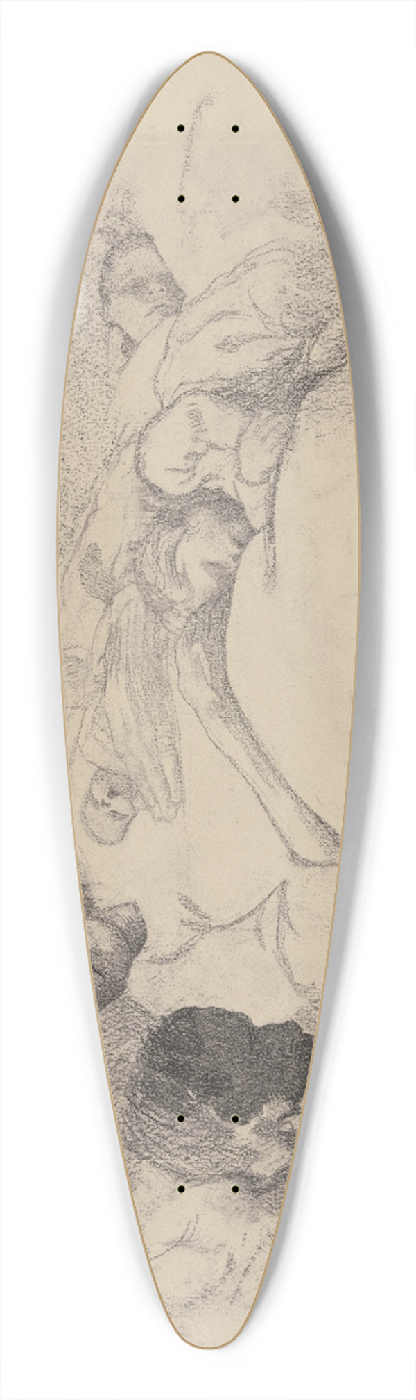 Kthe Kollwitz - Unemployment 39.3 inch art pintail longboard deck