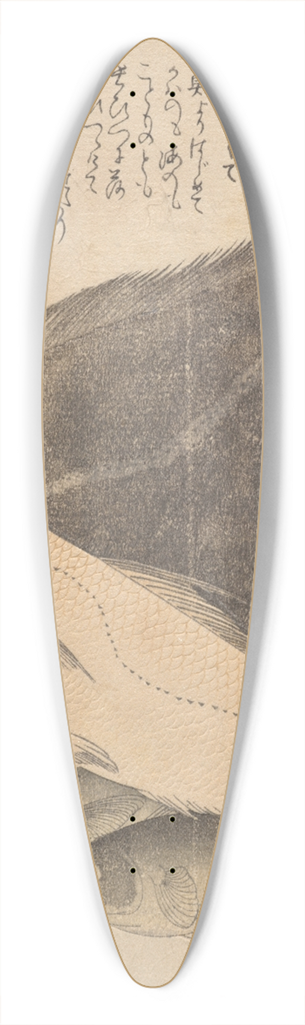 Kubo Shunman - Flounder, Tilefish, and Three Crucian Carp, from the series Tosa Diary (Tosanikki) 39.3 inch art pintail longboard deck