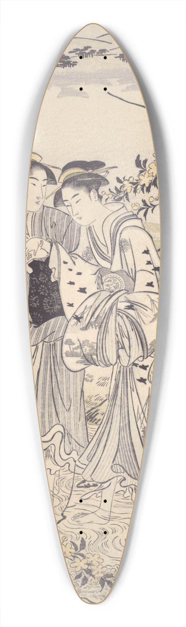 Kubo Shunman - HagiTamagawa 39.3 inch art pintail longboard deck