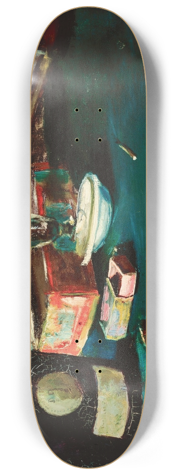 Christian Krohg - Still life with a D.O.M. bottle 8.25 inch art skate deck