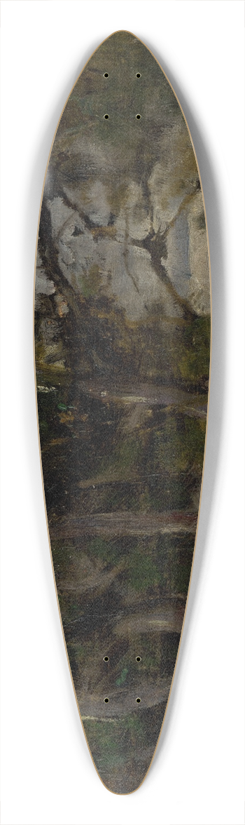Ladislav Mednynszky - Early Evening Motif in a Park in Strky 39.3 inch art pintail longboard deck