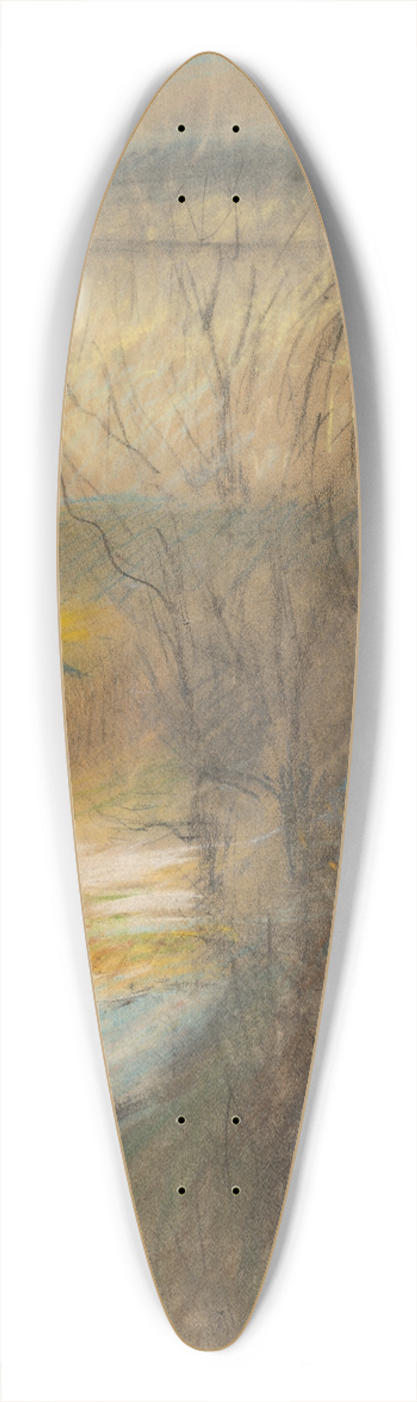 Ladislav Mednynszky - Landscape 39.3 inch art pintail longboard deck