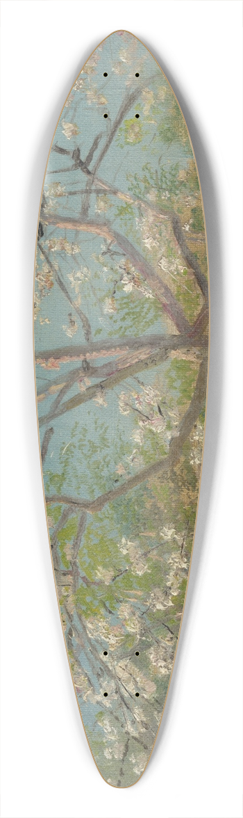 Ladislav Mednynszky - Study of Blooming Trees in an Orchard 39.3 inch art pintail longboard deck