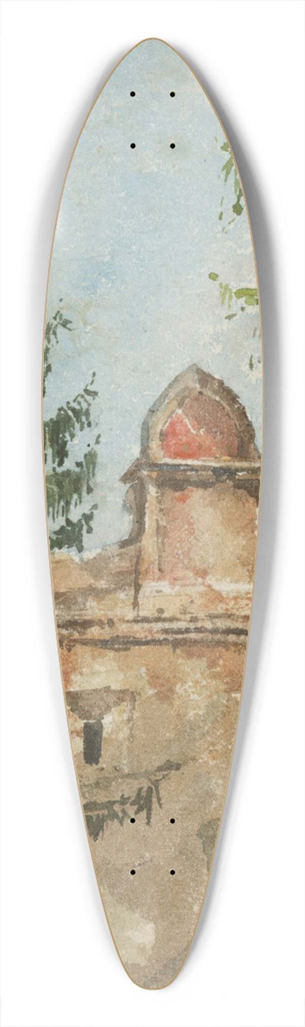 Ladislav Mednynszky - The tower of the manor house in Strky 39.3 inch art pintail longboard deck