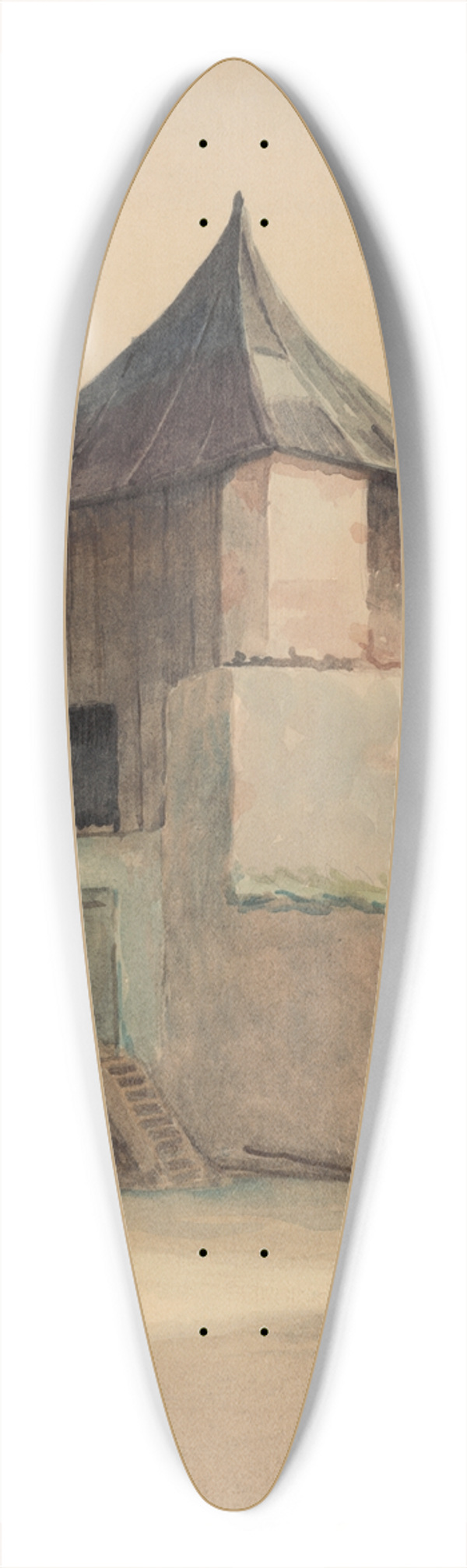 Ladislav Tresko - Zvolen Castle Bastion 39.3 inch art pintail longboard deck
