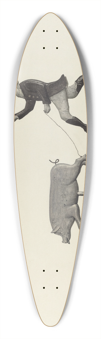 Laura Bilodeau - Butchers Shop Sign 39.3 inch art pintail longboard deck
