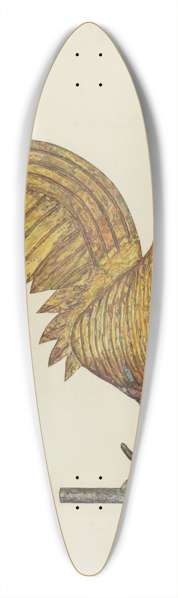 Laura Bilodeau - Gilded Weathercock 39.3 inch art pintail longboard deck