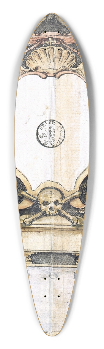 Lazzaro Baldi - Presentation Drawing for an Epitaph 39.3 inch art pintail longboard deck