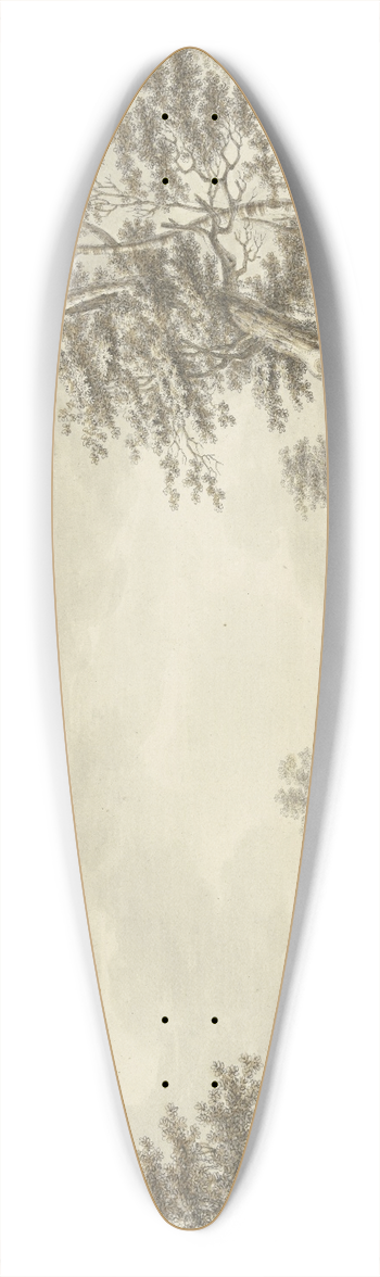 Leendert Overbeek - Unter einzelnen Baumgruppen einige Htten, dabei ein Hirte mit Vieh, im Vordergrund ein barfiges Mdchen mit einem Korbe am Arm und einem Stock in der Hand 39.3 inch art pintail longboard deck