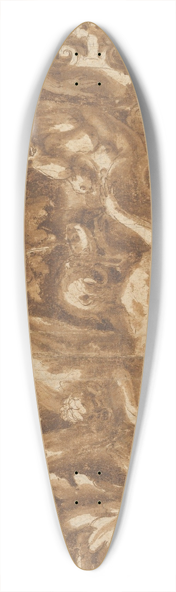 Lelio Orsi - Ornamental Frieze 39.3 inch art pintail longboard deck