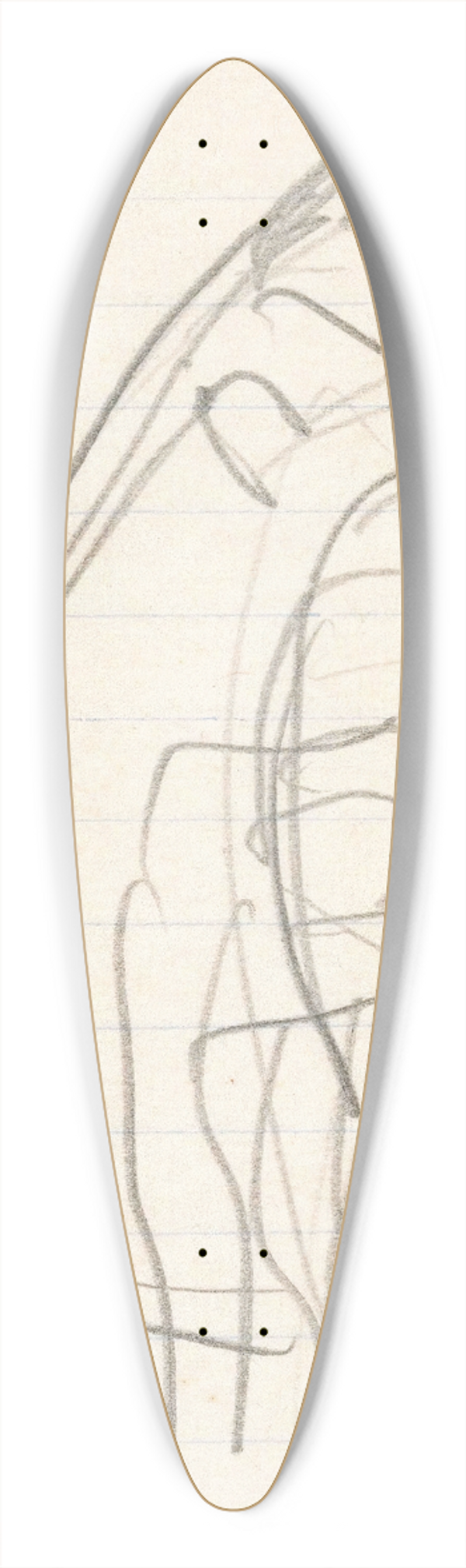 Leo Gestel - Ontwerpschets voor Paul Fierens lArt Hollandais contemporain 39.3 inch art pintail longboard deck