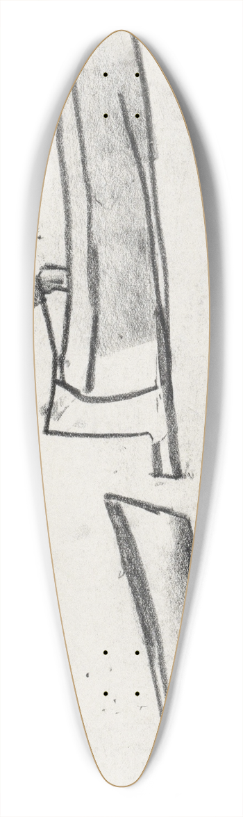 Leo Gestel - Schetsblad met een schip met een man aan boord 39.3 inch art pintail longboard deck