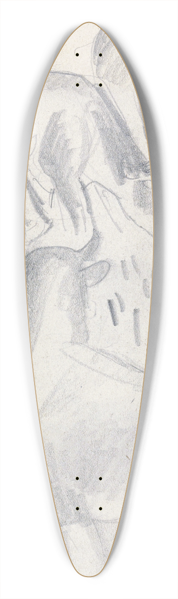 Leo Gestel - Vier koeien en een boer 39.3 inch art pintail longboard deck
