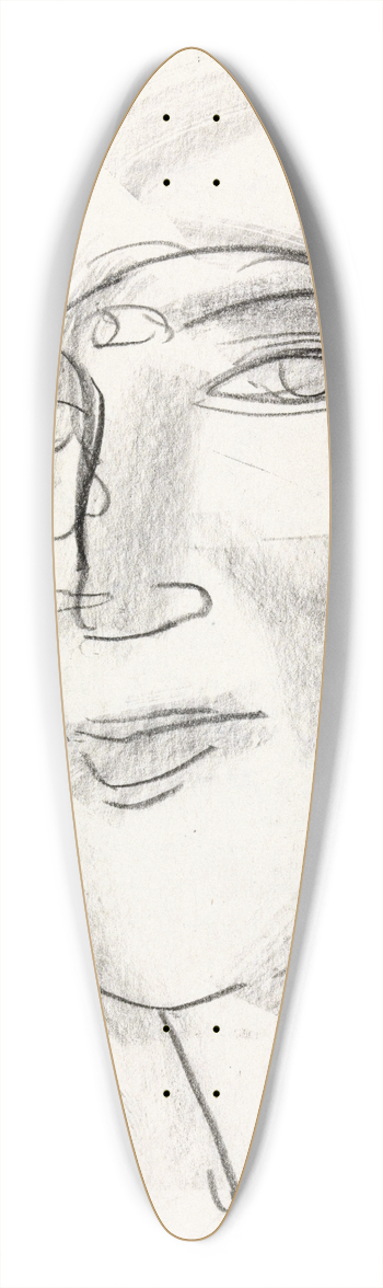 Leo Gestel - Vrouwen hoofd 39.3 inch art pintail longboard deck