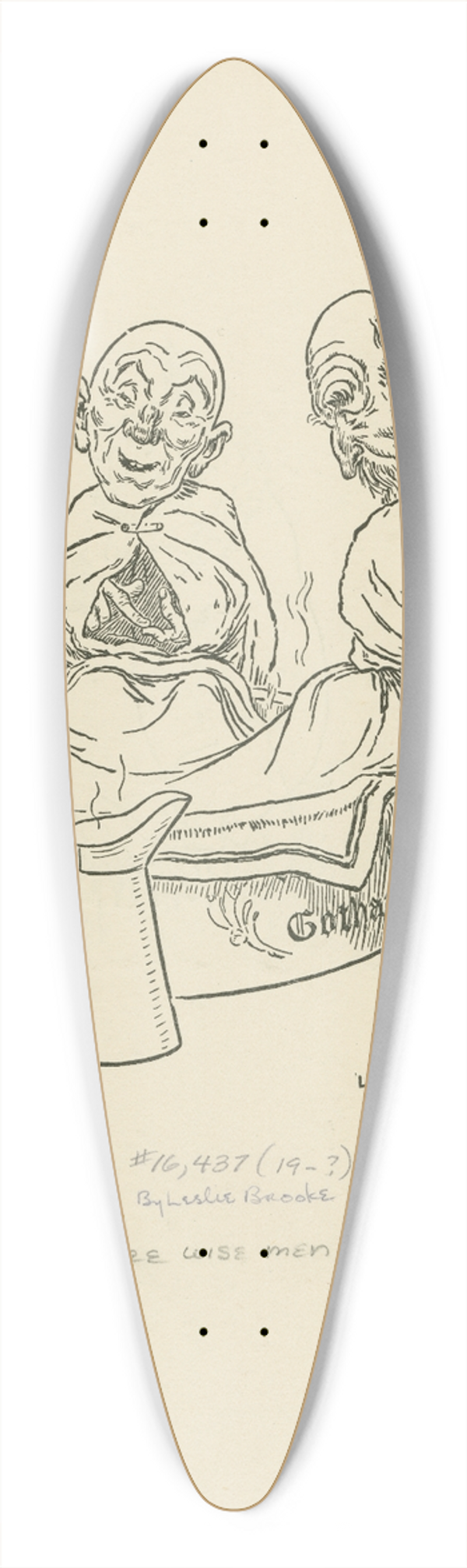 Leonard Leslie Brooke - Three wise men of Gotham 2 39.3 inch art pintail longboard deck