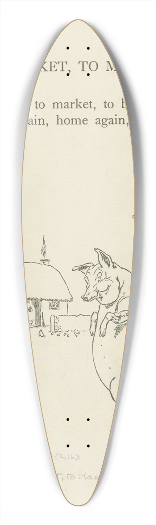 Leonard Leslie Brooke - To market, to market 3 39.3 inch art pintail longboard deck