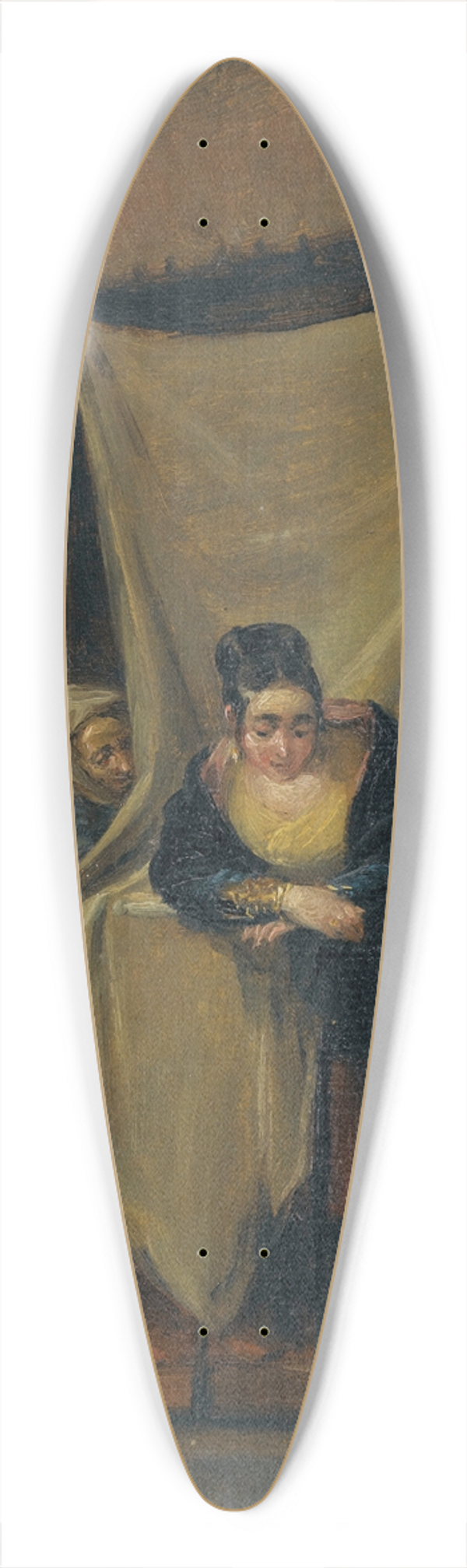 Leonardo Alenza y Nieto - A WomanAt A Balcony 39.3 inch art pintail longboard deck