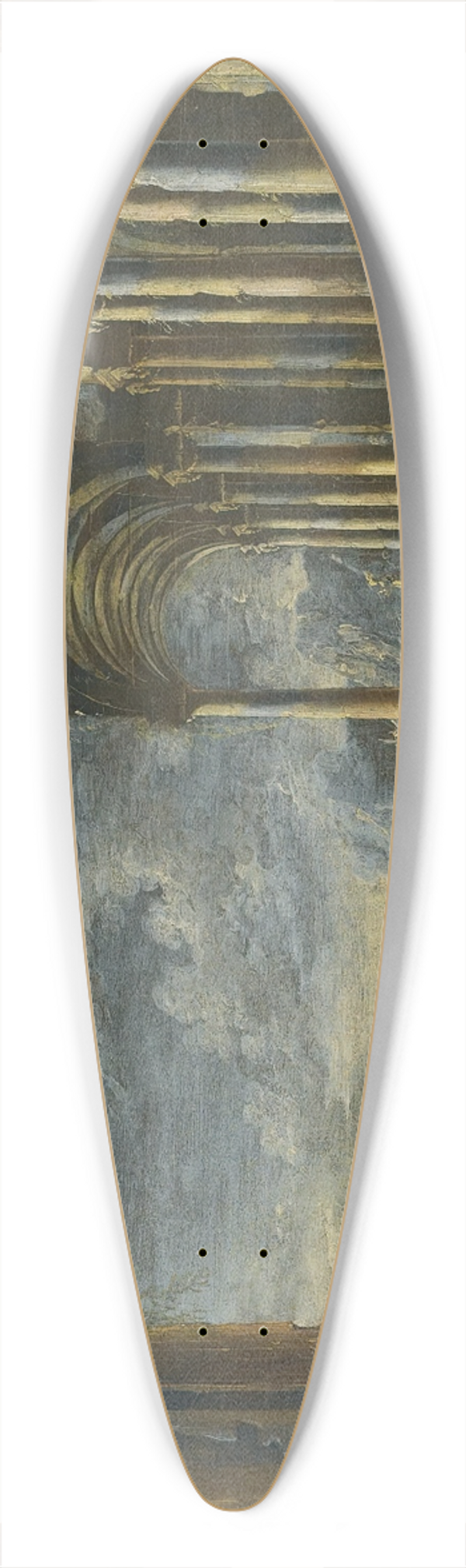 Leonardo Coccorante - Classic Ruins With Fountain On The Sea 39.3 inch art pintail longboard deck