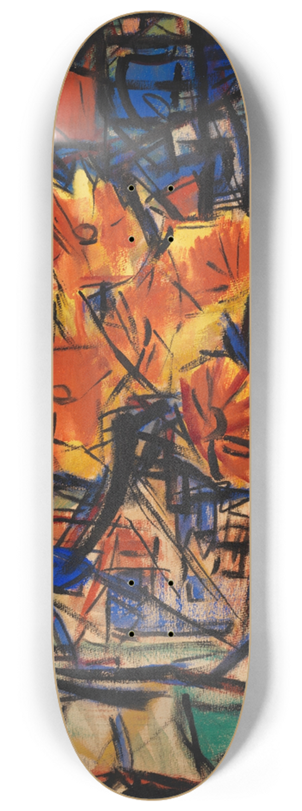 Christian Rohlfs - Rote Blumen in Vase 8.25 inch art skate deck