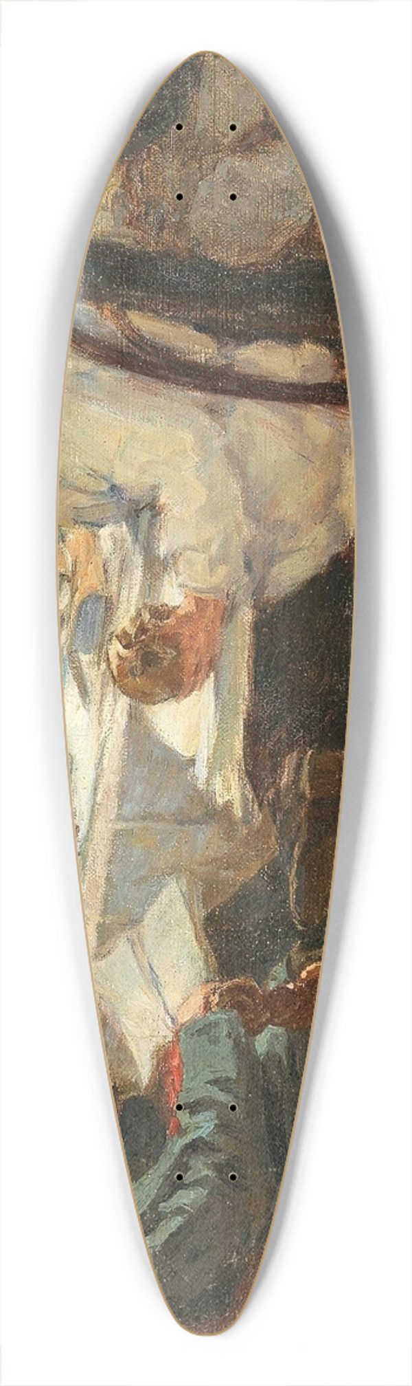 Leonid Pasternak - The Night Before The Exam 39.3 inch art pintail longboard deck